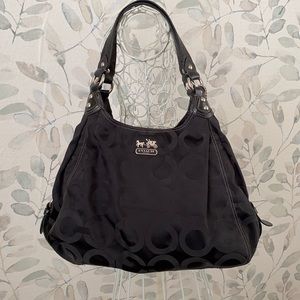 Coach Vintage Black Canvas signature purse